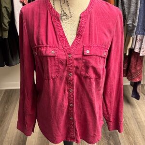 Y2k Red Button Down Shirt